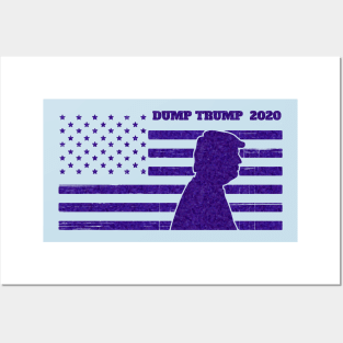 Dump Trump 2020 (his profile back to the flag) Posters and Art